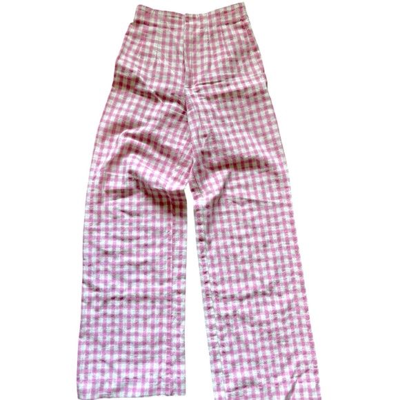 Zara Pink Plaid Pants - Picture 1 of 3